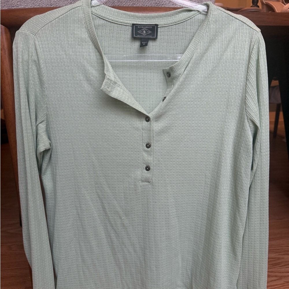 Women’s Light Green Henley Shirt